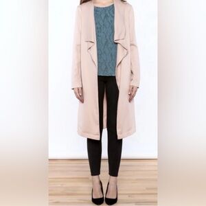 Cupcakes and Cashmere Blush Pink Laswell Drape Trench Coat Duster Jacket